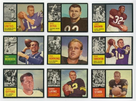 1962 Topps Football Complete Set of 176 Cards